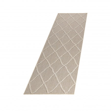 Dywan sznurkowy Patara romby beżowy 80 cm x 250 cm  - Nowoczesne fasony do salonu i pokoju