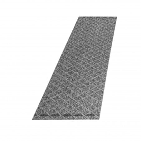 Dywan sznurkowy Patara kratka szary 80 cm x 250 cm - Nowoczesne fasony do salonu i pokoju