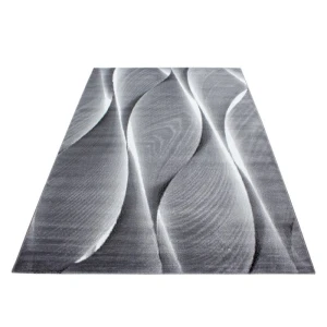 Dywan nowoczesny Parma wstęgi szaro-czarny 280 cm x 370 cm
