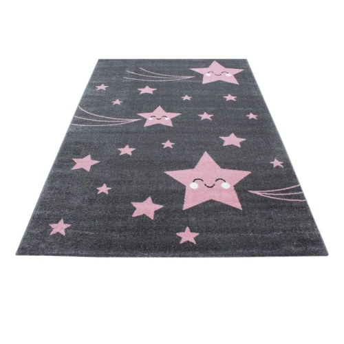 Dywan dziecięcy Kids Gwiazdki różowy  140 cm x 200 cm  - Nowoczesne fasony do salonu i pokoju