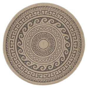 Dywan sznurkowy Comilla ornament beż-antracyt 160 cm x 160 cm koło 