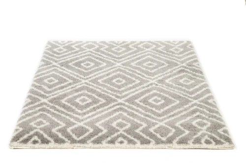 Dywan Shaggy Nano Light Mikrofibra szaro-biały 120 cm x 160 cm - Nowoczesne fasony do salonu i pokoju