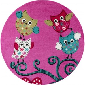 Dywan dziecięcy KIDS Sówki Lilia 160 cm x 160 cm koło 