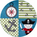 Dywan dziecięcy Kids Pirat multikolor 120 cm x 120 cm   koło