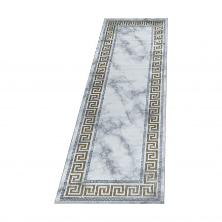 Dywan ekskluzywny Naxos ornament szaro-złoty 80 cm x 250 cm  - Nowoczesne fasony do salonu i pokoju