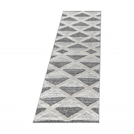 Dywan nowoczesny 3D La Casa kremowo-szary 80 cm x 250 cm - Nowoczesne fasony do salonu i pokoju