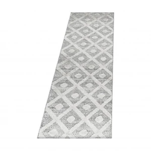 Dywan nowoczesny 3D La Casa romby kremowo-szary 80 cm x 250 cm