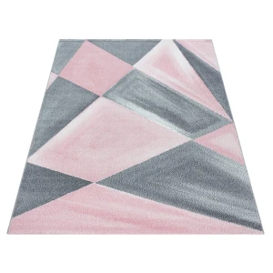 Dywan nowoczesny Beta geometria różowo-szary 240 cm x 340 cm
