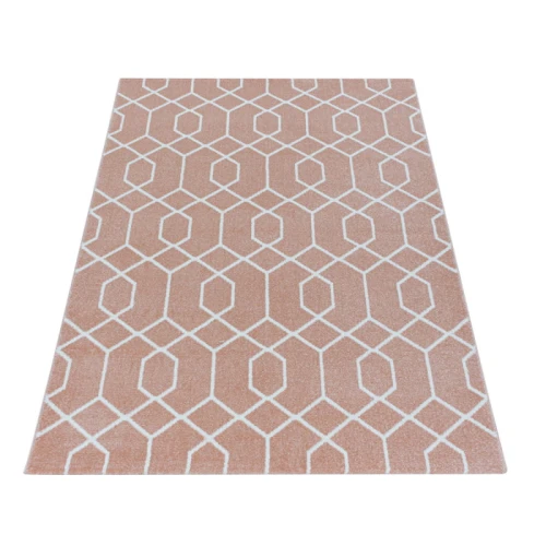 Dywan nowoczesny Efor geometria różowy 200 cm x 290 cm   - Nowoczesne fasony do salonu i pokoju