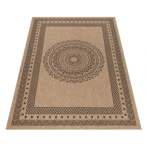Dywan zewnętrzny Dhaka antracytowo-beżowy 280 cm x 370 cm - Nowoczesne fasony do salonu i pokoju