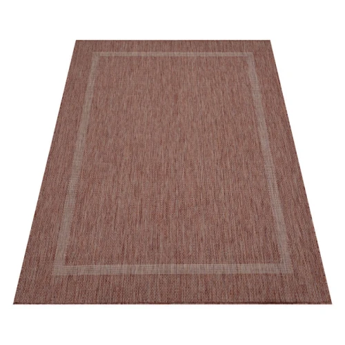 Dywan zewnętrzny Relax ramka czerwony 60 cm x 100 cm - Nowoczesne fasony do salonu i pokoju