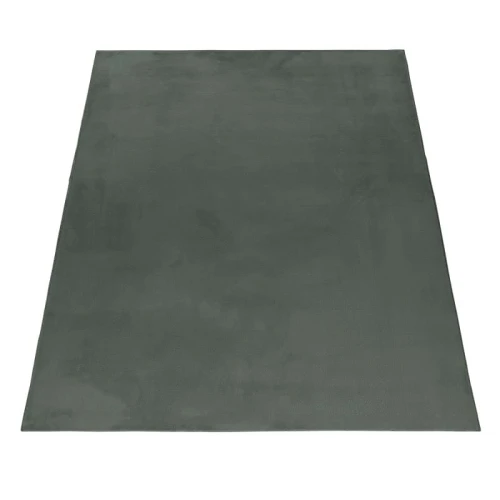 Dywan pluszowy Pouffy butelkowa zieleń 120 cm x 170 cm  - Nowoczesne fasony do salonu i pokoju