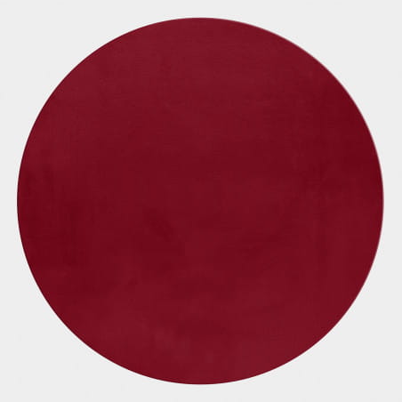 Dywan pluszowy Pouffy czerwony 160 cm x 160 cm   koło  - Nowoczesne fasony do salonu i pokoju