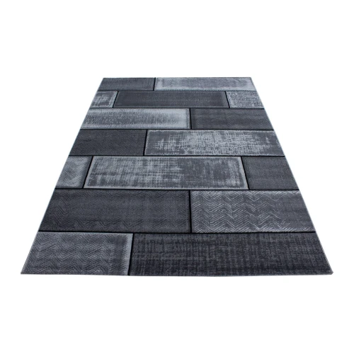 Dywan nowoczesny Plus Mur szaro-czarny 280 cm x 370 cm   - Nowoczesne fasony do salonu i pokoju