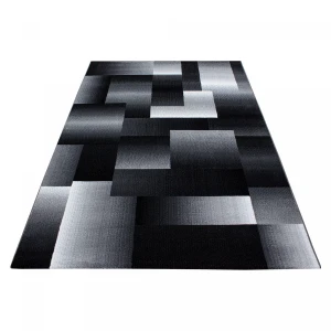 Dywan nowoczesny Miami Kwadraty szaro-czarne 240 cm x 340 cm  