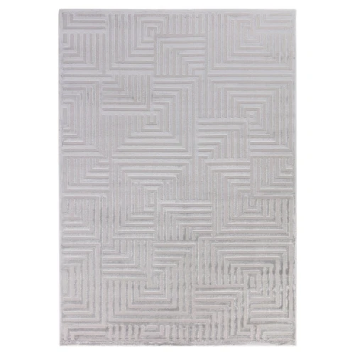 Dywan nowoczesny 3D Sahara ornament szary 140 cm x 200 cm   - Nowoczesne fasony do salonu i pokoju