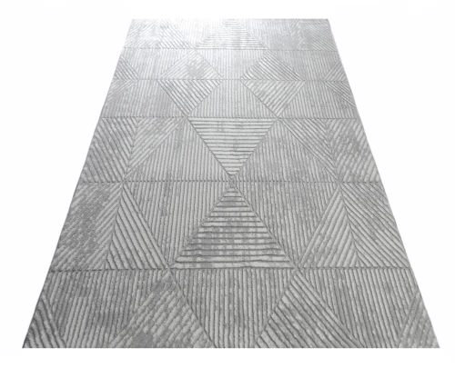 Dywan nowoczesny 3D Anett trójkąty szary 160 cm x 230 cm - Nowoczesne fasony do salonu i pokoju