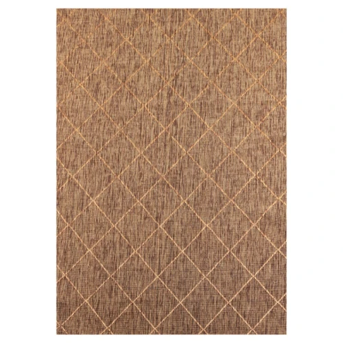 Dywan zewnętrzny Zagora Romby ceglany 120 cm x 170 cm  - Nowoczesne fasony do salonu i pokoju
