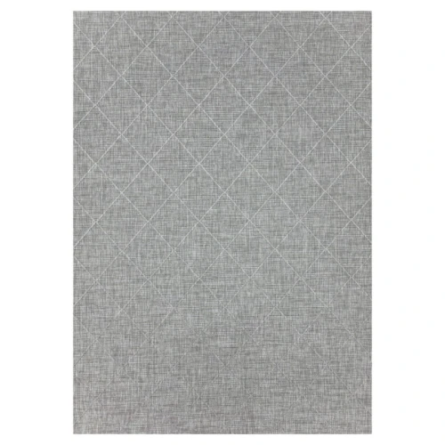 Dywan zewnętrzny Zagora Romby szary 80 cm x 150 cm - Nowoczesne fasony do salonu i pokoju