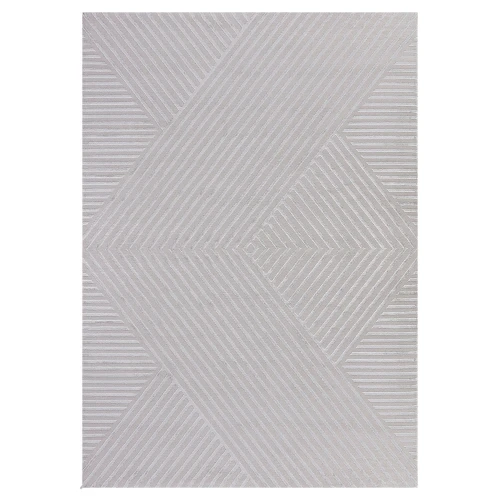 Dywan nowoczesny 3D Sahara wstęga szary 160 cm x 230 cm   - Nowoczesne fasony do salonu i pokoju