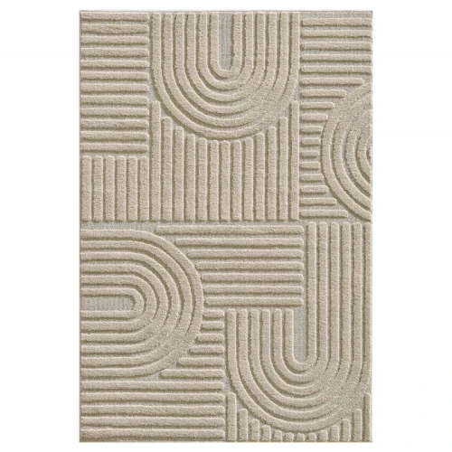 Dywan nowoczesny 3D Art beżowy 240 cm x 340 cm - Nowoczesne fasony do salonu i pokoju