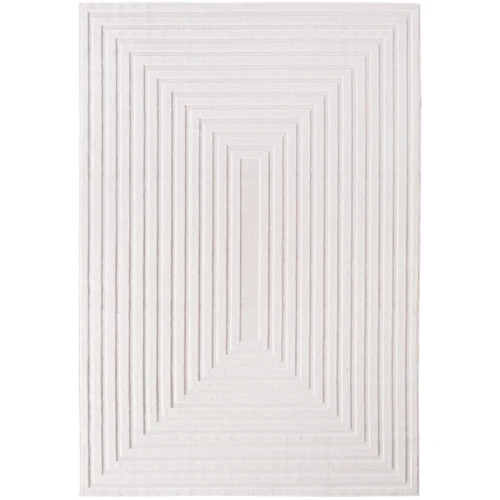 Dywan nowoczesny Doha 3D kremowy ramka 240 cm x 340 cm  - Nowoczesne fasony do salonu i pokoju