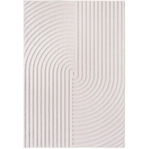 Dywan nowoczesny Doha 3 D wstęgi kremowy 200 cm x 290 cm - Nowoczesne fasony do salonu i pokoju
