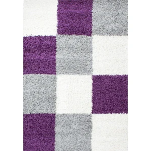 Dywan Shaggy Life fioletowo-kremowy 60 cm x 110 cm 