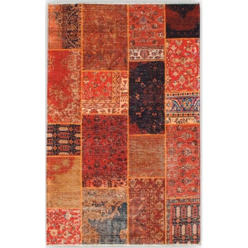 Dywan bawełniany Pescara patchwork wielokolorowy 80 cm x 150 cm - Nowoczesne fasony do salonu i pokoju