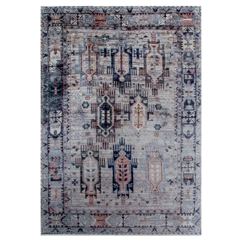 Dywan bawełniany Pescara boho szary 80 cm x 150 cm - Nowoczesne fasony do salonu i pokoju