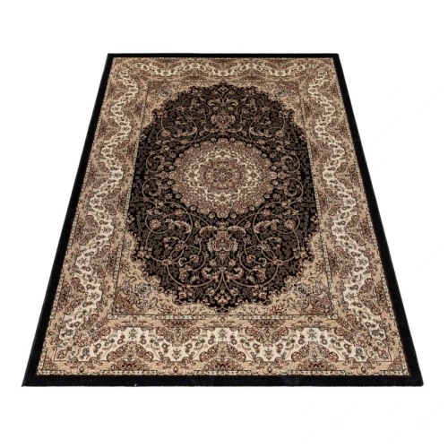Dywan klasyczny Kashmir Ornament beżowo-czarny 160 cm x 230 cm - Nowoczesne fasony do salonu i pokoju