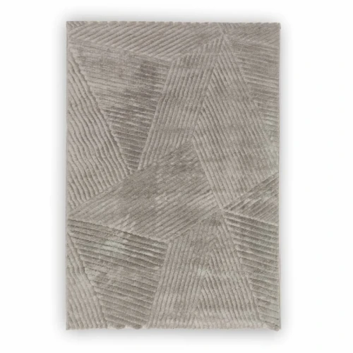 Dywan nowoczesny 3D Lily Wielokąty szary 160 cm x 230 cm - Nowoczesne fasony do salonu i pokoju
