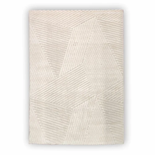 Dywan nowoczesny 3D Lily Wielokąty kremowy 200 cm x 290 cm  - Nowoczesne fasony do salonu i pokoju