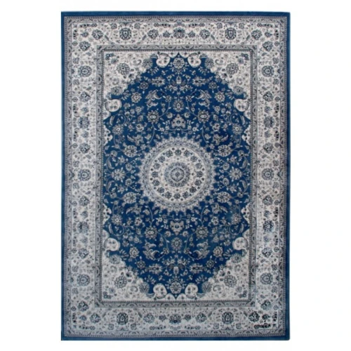 Dywan klasyczny Venezia Ornament niebiesko-kremowy 80 cm x 150 cm - Nowoczesne fasony do salonu i pokoju