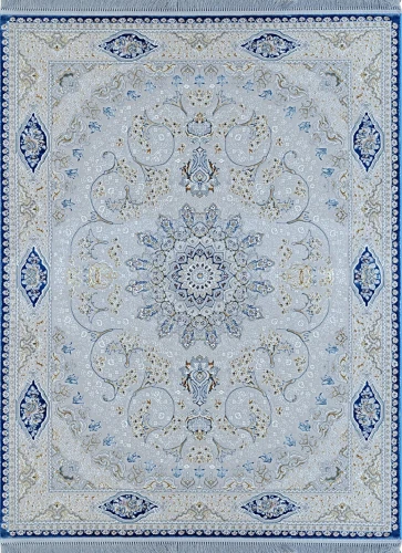 Dywan klasyczny Milan szaro-niebieski 80 cm x 150 cm  - Nowoczesne fasony do salonu i pokoju
