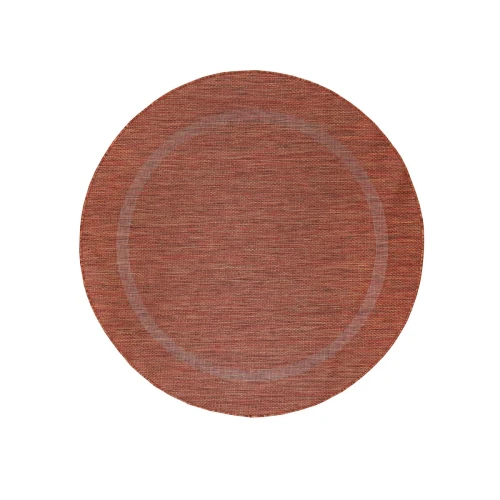 Dywan zewnętrzny Relax ceglany 120 cm x 120 cm  koło - Nowoczesne fasony do salonu i pokoju