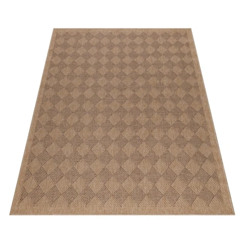Dywan uniwersalny Dhaka Roby antracytowo-beżowy 80 cm x 150 cm - Nowoczesne fasony do salonu i pokoju