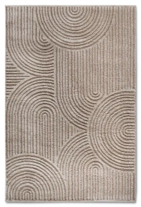 Dywan nowoczesny Gallery 3D Koła beżowy 200 cm x 280 cm  