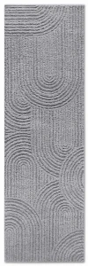 Dywan nowoczesny Gallery 3D Koła szary 80 cm x 240 cm