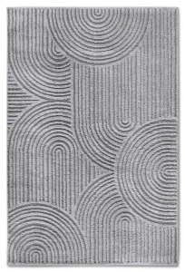 Dywan nowoczesny Gallery 3D Koła szary 120 cm x 170 cm