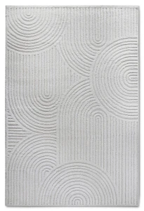 Dywan nowoczesny Gallery 3D Koła kremowy 120 cm x 170 cm
