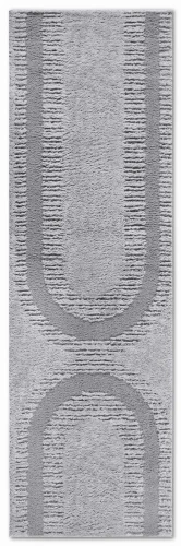 Dywan nowoczesny Gallery 3D  Geometryczny szary 80 cm x 240 cm   - Nowoczesne fasony do salonu i pokoju