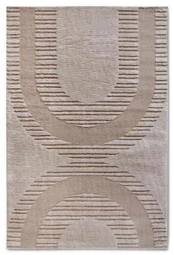 Dywan nowoczesny Gallery 3D  Geometryczny beżowy 120 cm x 170 cm    - Nowoczesne fasony do salonu i pokoju