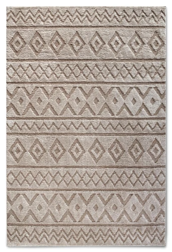 Dywan nowoczesny Gallery 3D  Boho beżowy 80 cm x 120 cm  - Nowoczesne fasony do salonu i pokoju
