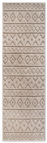 Dywan nowoczesny Gallery 3D  Boho beżowy 80 cm x 240 cm   - Nowoczesne fasony do salonu i pokoju