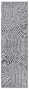 Dywan nowoczesny Gallery 3D  Geometria szary 80 cm x 240 cm 
