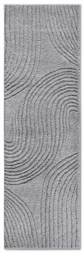 Dywan nowoczesny Gallery 3D  Geometria szary 80 cm x 240 cm  - Nowoczesne fasony do salonu i pokoju