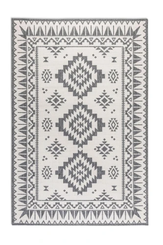 Dywan zewnętrzny dwustronny Gemini szaro-kremowy 120 cm x 170 cm - Nowoczesne fasony do salonu i pokoju