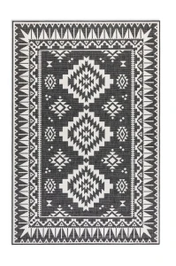 Dywan zewnętrzny dwustronny Gemini kremowo-czarny 160 cm x 230 cm 