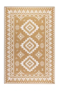 Dywan zewnętrzny dwustronny Gemini kremowo-złoty 160 cm x 230 cm
